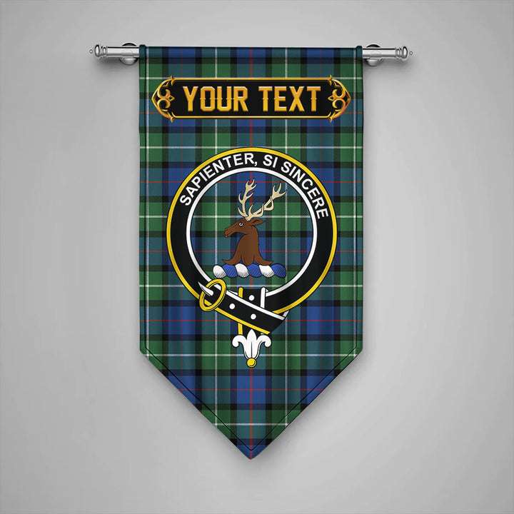 Scottish Davidson Modern Clan Crest Tartan Gonfalon Custom Personalized Tartan Plaid