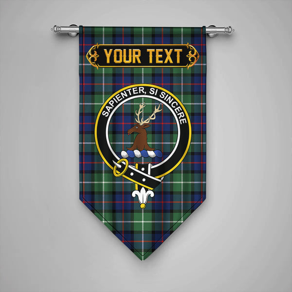 Scottish Davidson of Tulloch Modern Clan Crest Tartan Gonfalon Custom Personalized Tartan Plaid