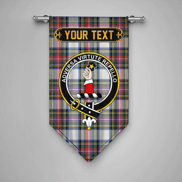 Scottish Dennistoun Clan Crest Tartan Gonfalon Custom Personalized Tartan Plaid