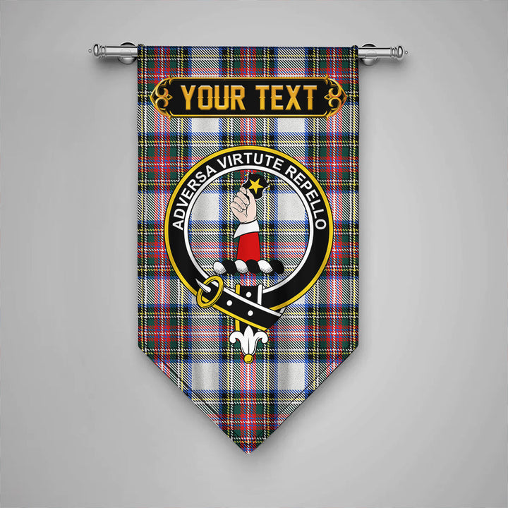 Scottish Dennistoun Clan Crest Tartan Gonfalon Custom Personalized Tartan Plaid