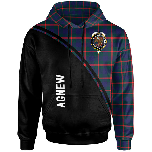 Scottish Agnew Clan Crest Tartan Curve Hoodie