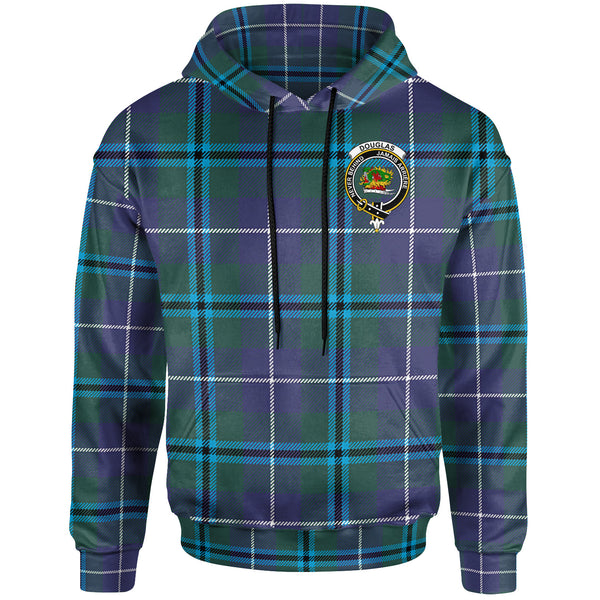 Scottish Douglas Clan Crest Tartan Hoodie Front Side Tartan Plaid