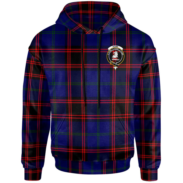 Scottish Home (or Hume) Clan Crest Tartan Hoodie Front Side Tartan Plaid