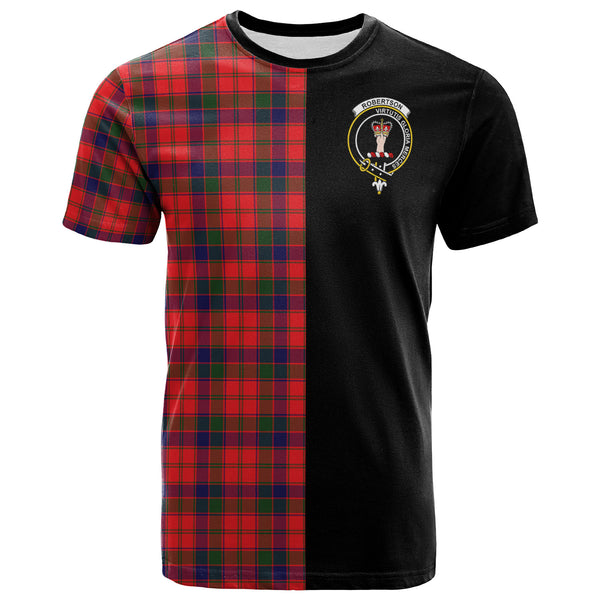 Scottish Robertson Clan Crest Tartan T-Shirt Half in Me