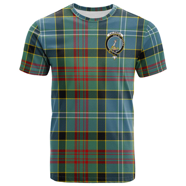 Scottish Caldwell Clan Crest Tartan T-Shirt Front Side Tartan Plaid