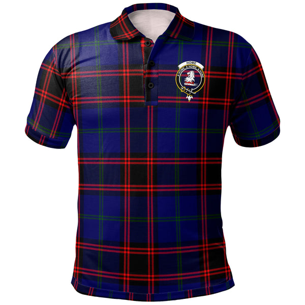 Scottish Home (or Hume) Clan Crest Tartan Polo Shirt Front Side Tartan Plaid