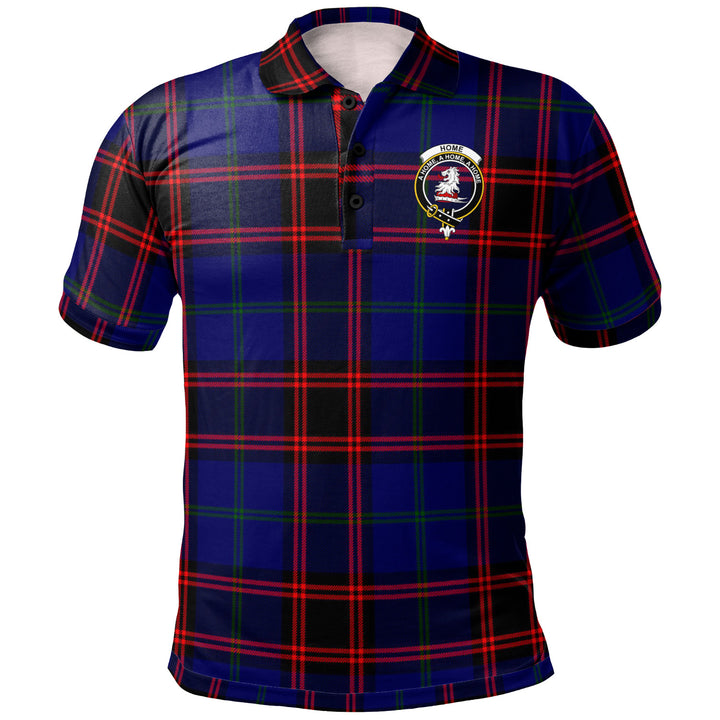 Scottish Home (or Hume) Clan Crest Tartan Polo Shirt Front Side Tartan Plaid