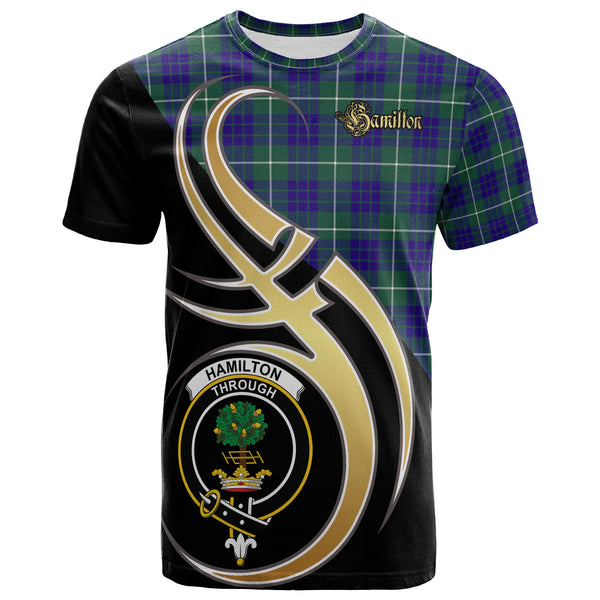 Scottish Hamilton Hunting Modern Clan Crest Tartan T-Shirt Believe in Me