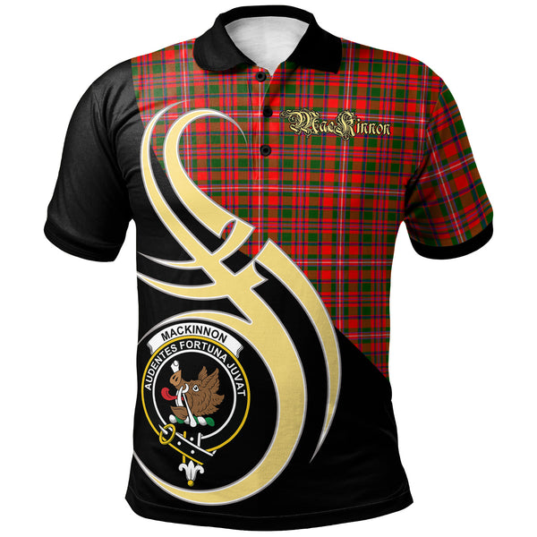 Scottish MacKinnon Modern Clan Crest Tartan Polo Shirt Believe in Me