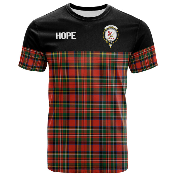 Scottish Stewart (High Stewards) Clan Crest Tartan T-Shirt - Horizontal Style (Hope Custom)