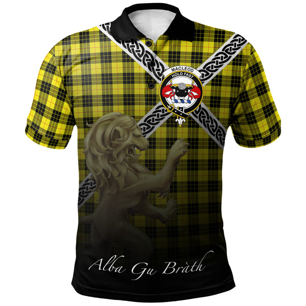 Scottish MacLeod of Lewis Modern Clan Crest Tartan Polo Shirt - Celtic with Scotland Lion