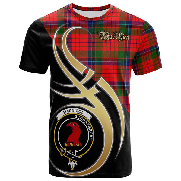 Scottish MacNicol (of Scorrybreac) Clan Crest Tartan T-Shirt Believe in Me