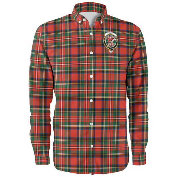 Scottish Stewart Royal Modern Clan Tartan Long Sleeve Shirt (Custom)