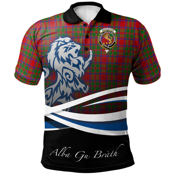 Scottish MacKintosh Modern Clan Crest Tartan Polo Shirt - Scotland Lion