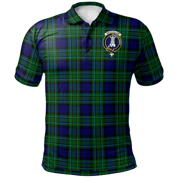 Scottish MacCallum Clan Crest Tartan Polo Shirt Front Side Tartan Plaid