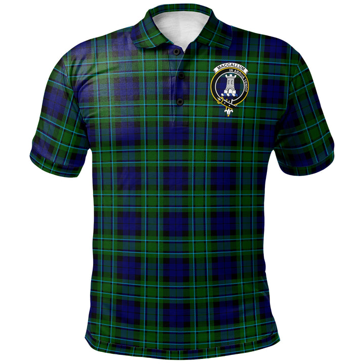 Scottish MacCallum Clan Crest Tartan Polo Shirt Front Side Tartan Plaid