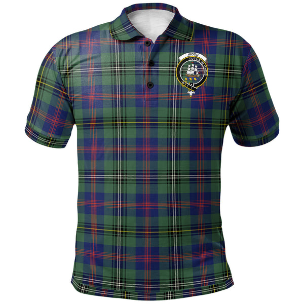 Scottish Wood Clan Crest Tartan Polo Shirt Front Side Tartan Plaid