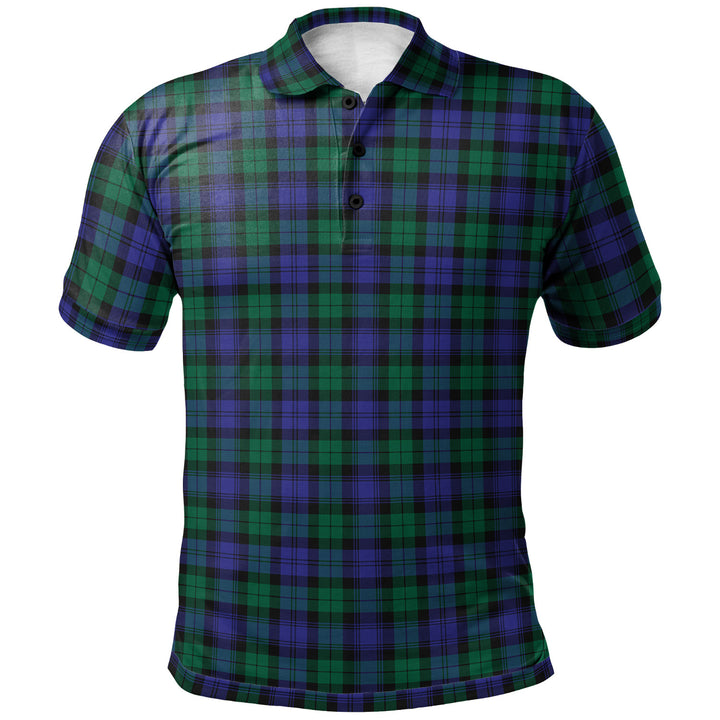 Scottish Blackwatch Modern Clan Tartan Polo Shirt Front Side Tartan Plaid