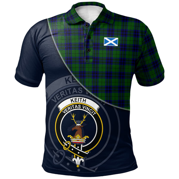 Scottish Keith Modern Clan Crest Tartan Polo Shirt - Bend Style