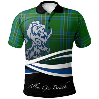 Scottish Annapolis Valley Clan Tartan Polo Shirt - Scotland Lion Front Side Tartan Plaid