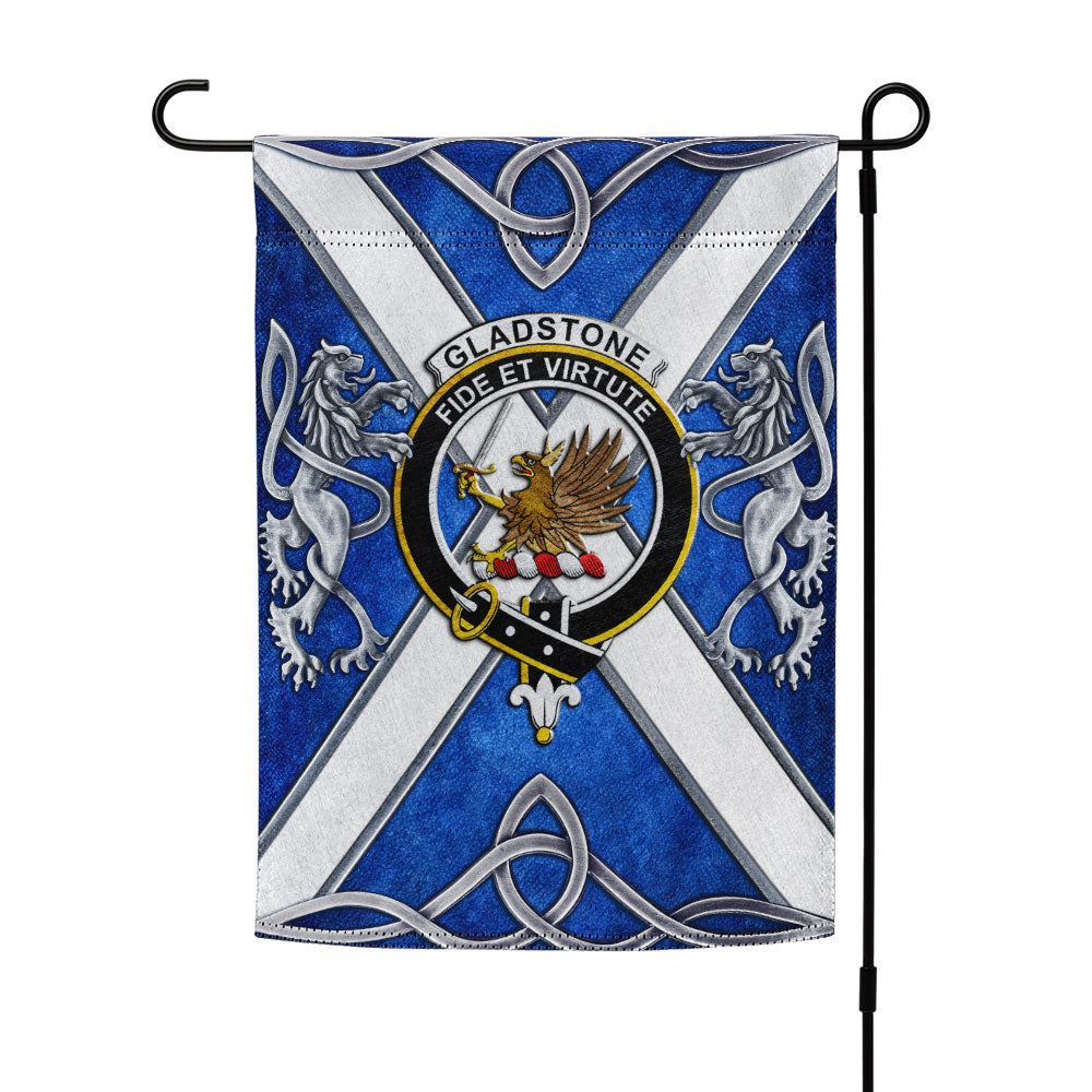 Coloraco Flag Scottish Gladstone (or Gladstanes) Clan Badge Garden Flag Silver ...
