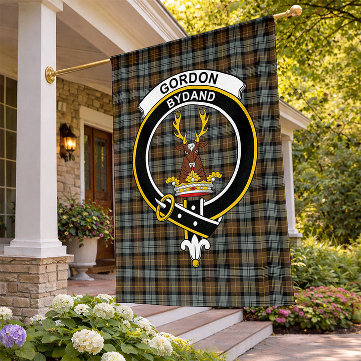 Gordon Weathered Clan Badge Tartan Flag Parade Vertical Style ...