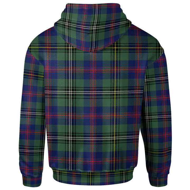 Scottish Wood Clan Crest Tartan Hoodie Back Side Tartan Plaid