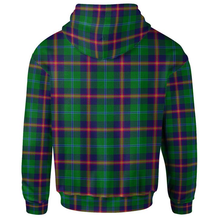 Scottish Young Modern Clan Tartan Hoodie Back Side Tartan Plaid