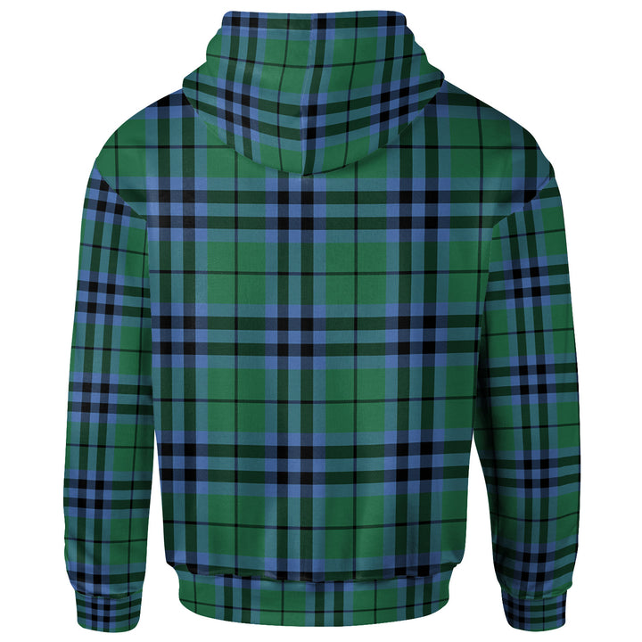 Scottish Keith Clan Crest Tartan Hoodie Back Side Tartan Plaid