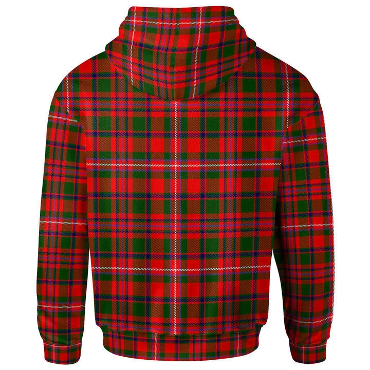 Scottish MacKinnon Clan Crest Tartan Hoodie Back Side Tartan Plaid