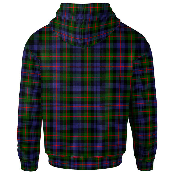 Scottish Murray (of Atholl) Clan Crest Tartan Hoodie Back Side Tartan Plaid