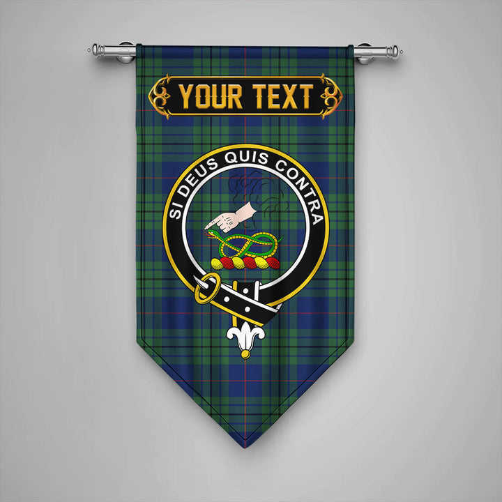 Scottish Hutton Modern Clan Crest Tartan Gonfalon Custom Personalized Tartan Plaid
