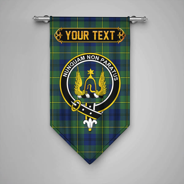 Scottish Johnstone (Johnson) Modern Clan Crest Tartan Gonfalon Custom Personalized Tartan Plaid