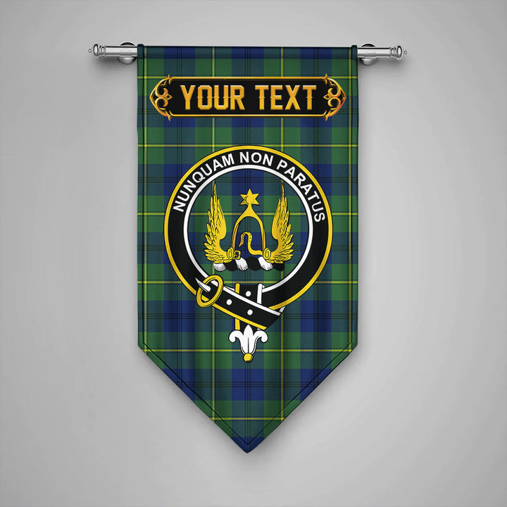 Scottish Johnstone (Johnson) Modern Clan Crest Tartan Gonfalon Custom Personalized Tartan Plaid
