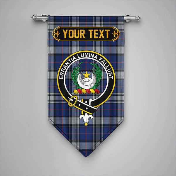Scottish Kinnaird Modern Clan Crest Tartan Gonfalon Custom Personalized Tartan Plaid
