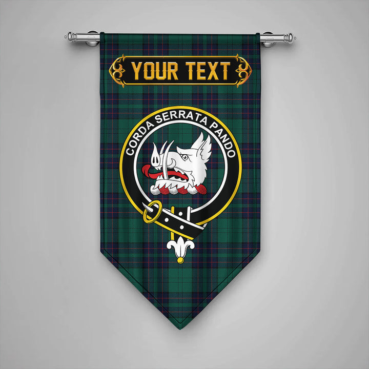 Scottish Lockhart Modern Clan Crest Tartan Gonfalon Custom Personalized Tartan Plaid