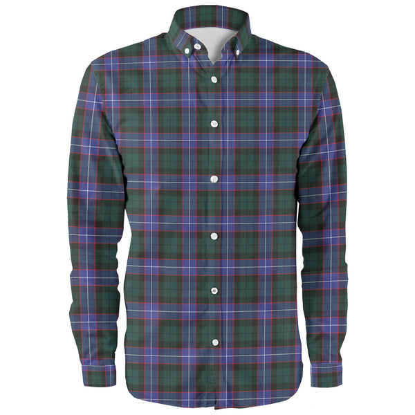 Scottish Hunter Modern Clan Tartan Long Sleeve Shirt Front Side Tartan Plaid