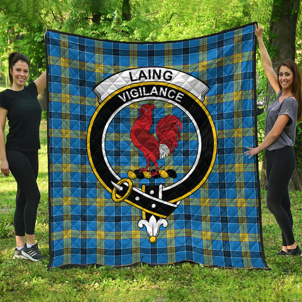Scottish Laing Clan Crest Tartan Quilt