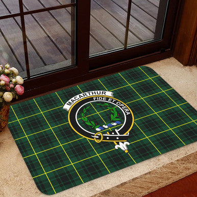 Scottish MacArthur Clan Crest Tartan Door Mat Tartan Plaid 1