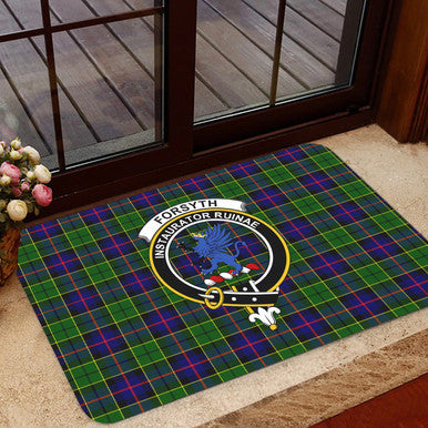Scottish Forsyth Clan Crest Tartan Door Mat Tartan Plaid 1
