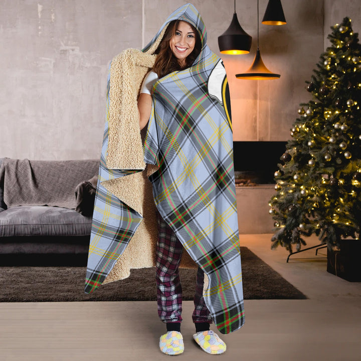 Scottish Bell Clan Crest Tartan Hooded Blanket Tartan Plaid 4