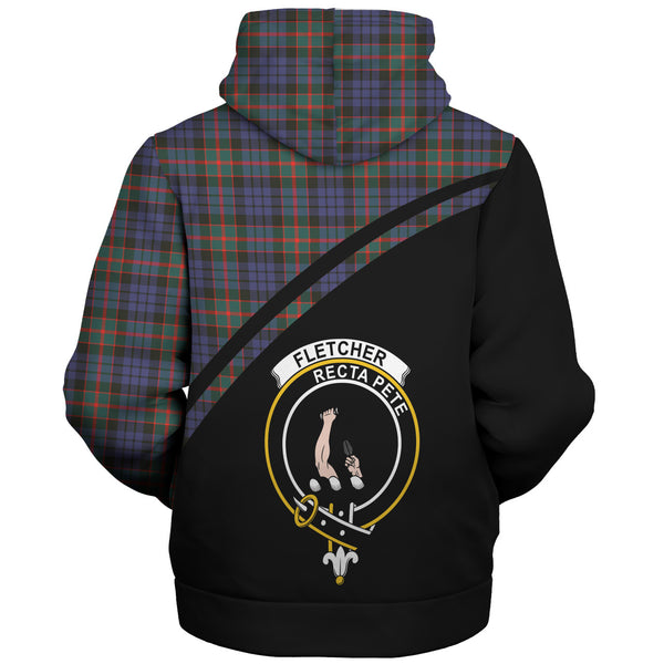 Scottish Fletcher Clan Crest Tartan Curve Sherpa Hoodie