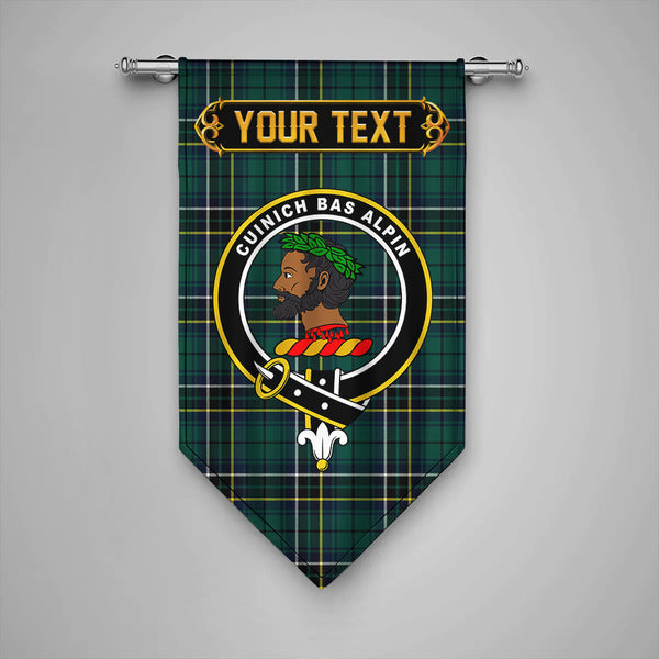 Scottish MacAlpine Modern Clan Crest Tartan Gonfalon Custom Personalized Tartan Plaid