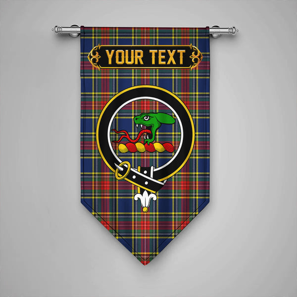 Scottish MacBeth Modern Clan Crest Tartan Gonfalon Custom Personalized Tartan Plaid