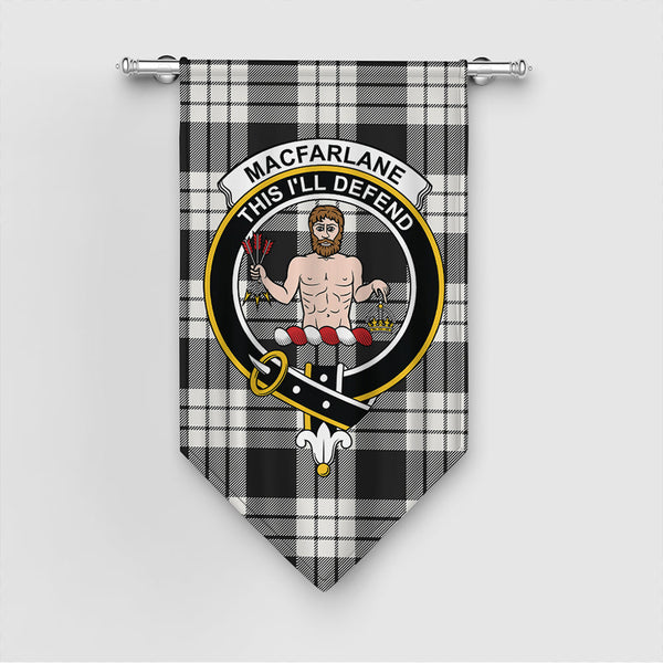 Scottish MacFarlane Black & White Clan Tartan Gonfalon Tartan Plaid