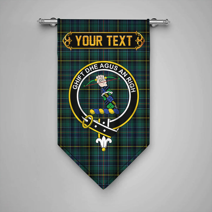 Scottish MacInnes Modern Clan Crest Tartan Gonfalon Custom Personalized Tartan Plaid