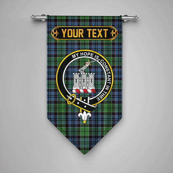 Scottish MacIsaac Modern Clan Crest Tartan Gonfalon Custom Personalized Tartan Plaid