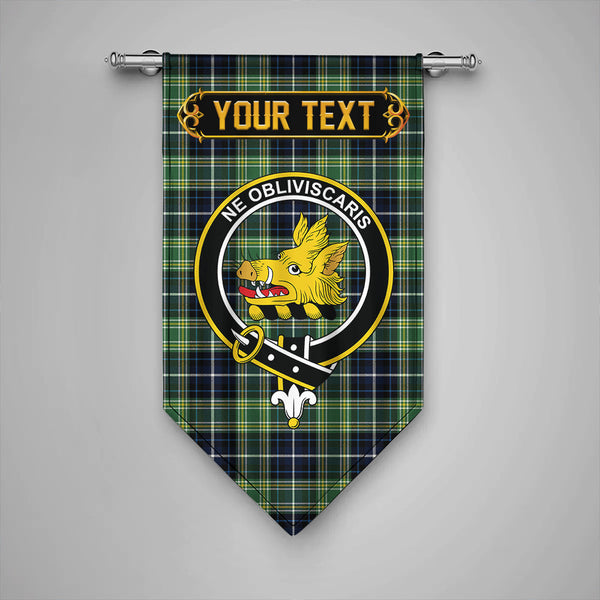 Scottish MacKellar Modern Clan Crest Tartan Gonfalon Custom Personalized Tartan Plaid
