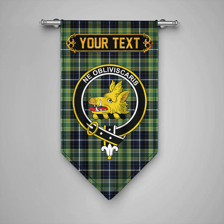 Scottish MacKellar Modern Clan Crest Tartan Gonfalon Custom Personalized Tartan Plaid