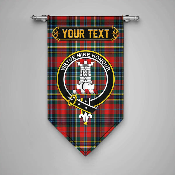 Scottish MacLean of Duart Modern Clan Crest Tartan Gonfalon Custom Personalized Tartan Plaid